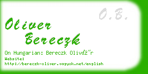 oliver bereczk business card